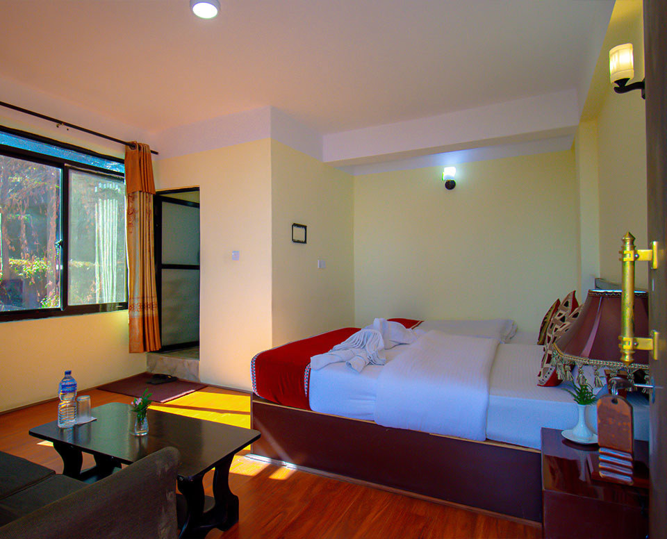 Dorje Lhakpa Room accommodates 3 people with it's 1 King Size and 1 Single Bed.
